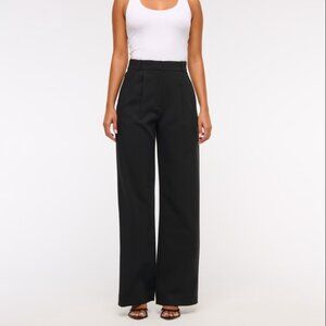 A&F Sloane Tailored Wide Leg Pant Black Size 10/30 R